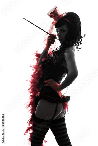 Quadro su tela woman stripper showgirl portrait silhouette