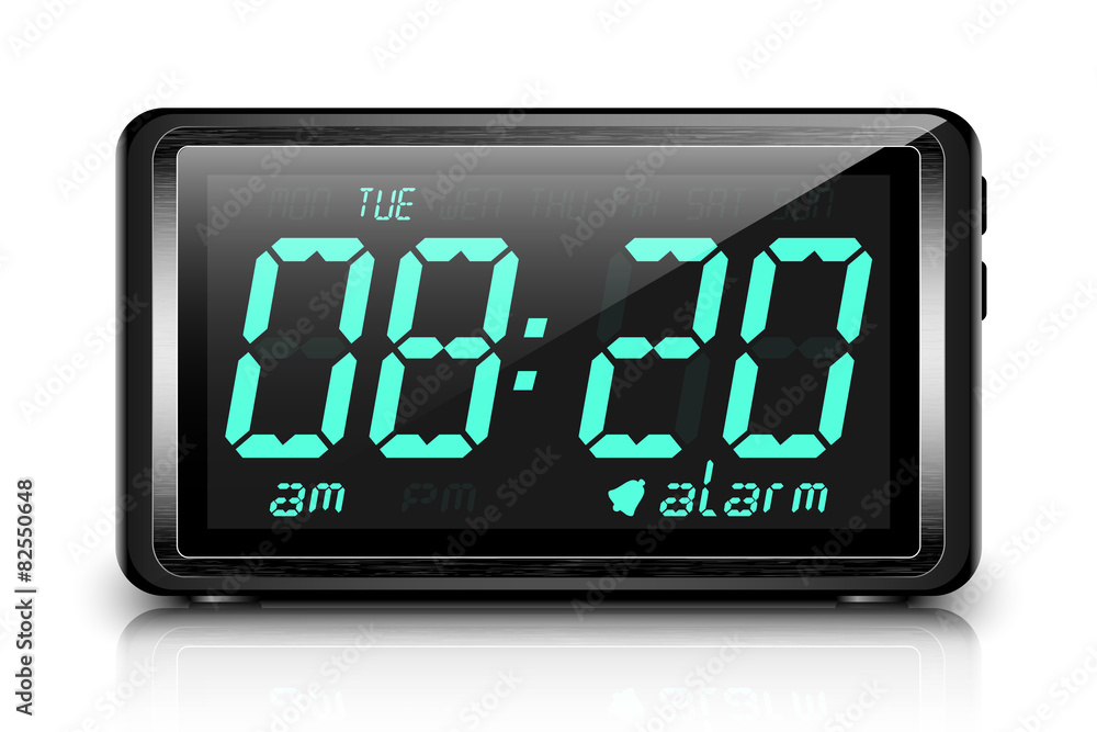 Digital alarm clock. Vector Digital alarm clock. Vector