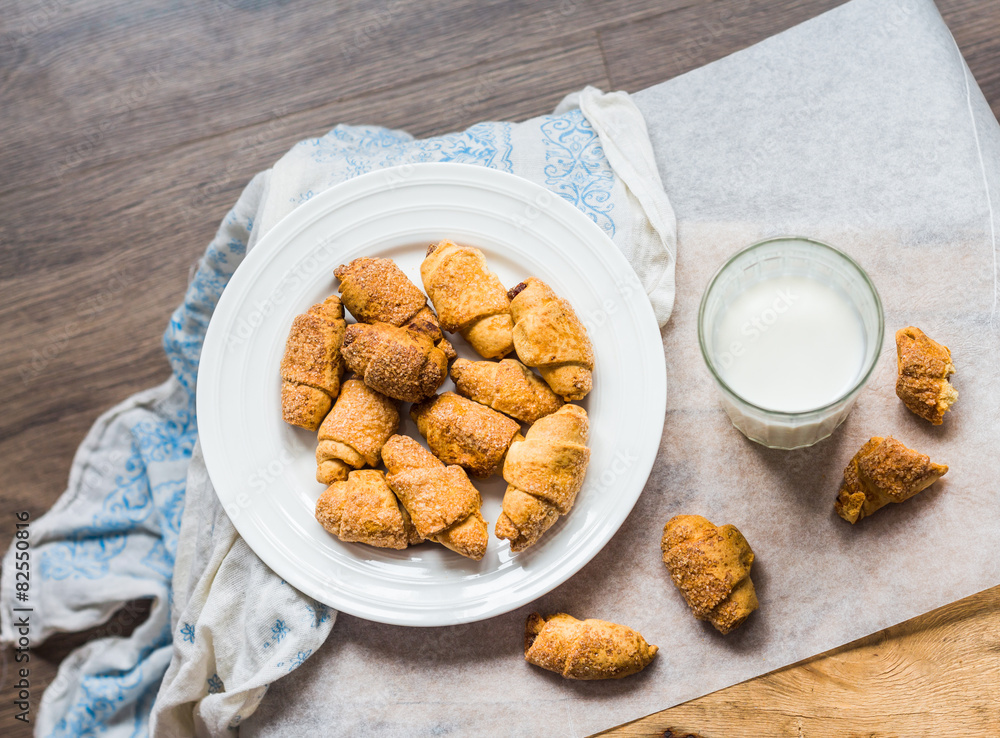 cheese bagels biscuits from short pastry rolls, milk, dessert cheese bagels biscuits from short pastry rolls, milk, dessert