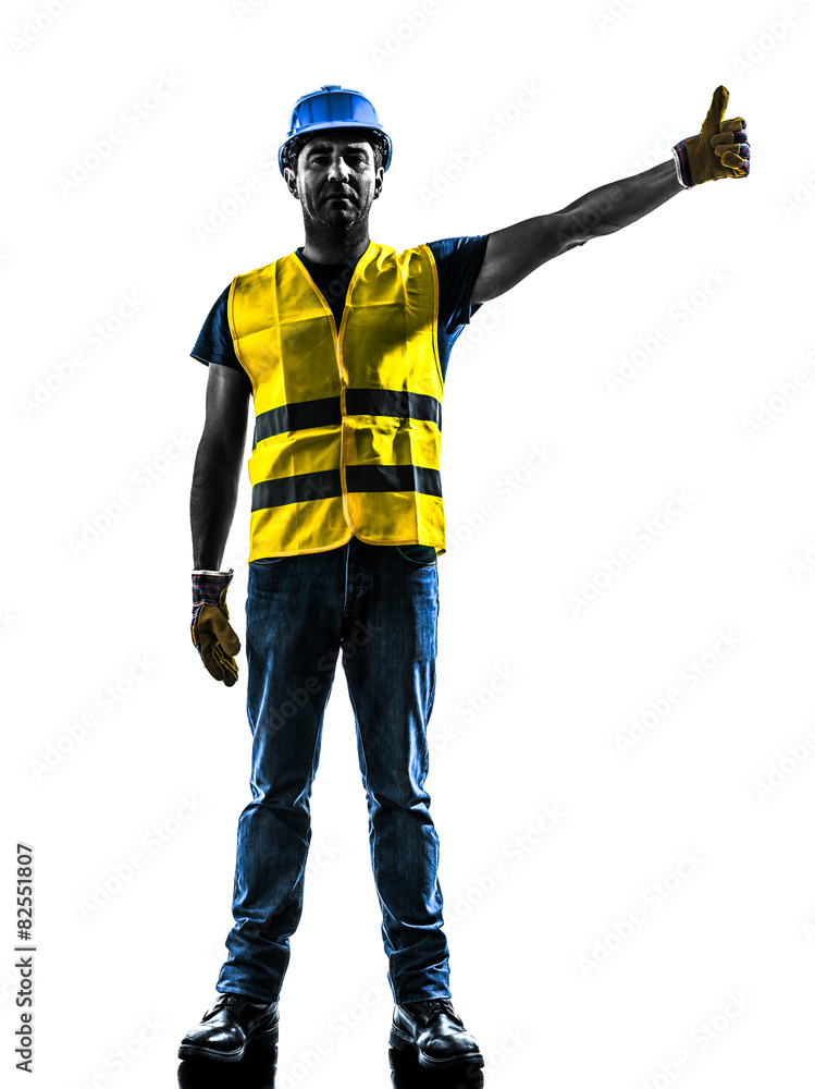 construction worker signaling safety vest raise boom silhouette construction worker signaling safety vest raise boom silhouette
