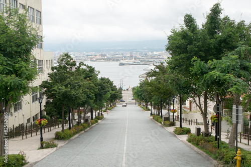 八幡坂から見える風景 / 北海道函館市の観光スポット「八幡坂」から見える風景です。