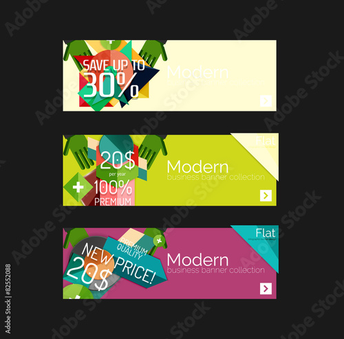 Set of banners with stickers, labels and elements for sale © antishock