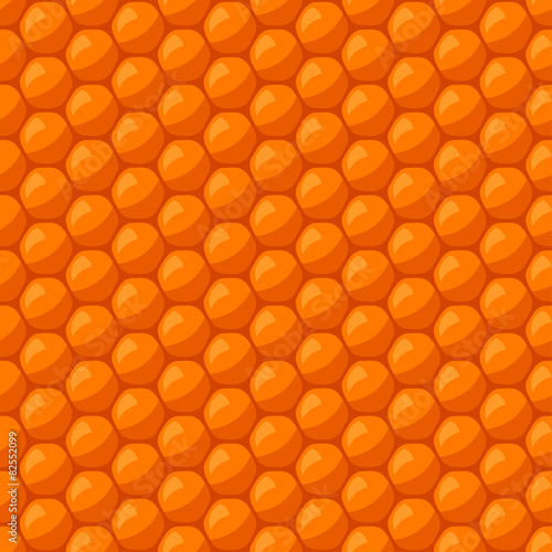 Seamless pattern with bee honeycombs and honey