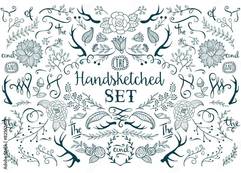 Obraz premium Hand drawn vector elements