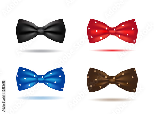 vector set of colorful realistic bow ties