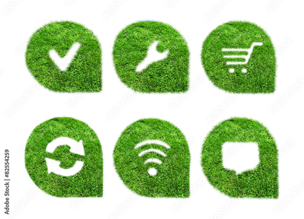 Set green icons for web design Set green icons for web design