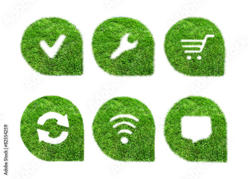 Set green icons for web design