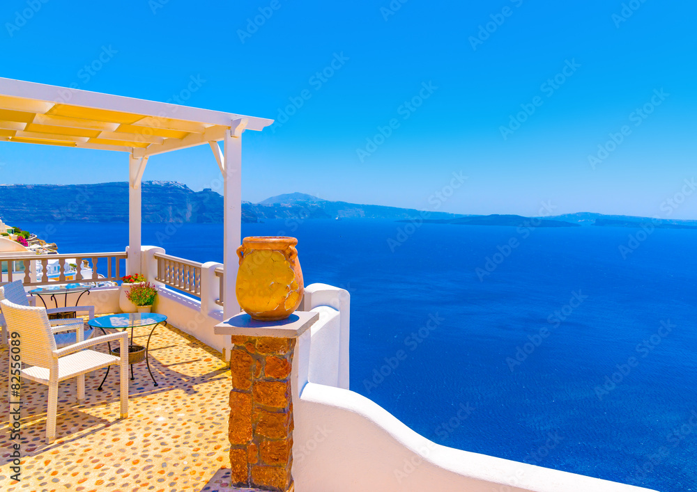 Foto auf Alu-Dibond mit in Oia the most beautiful village of Santorini island in Greece #82556089
