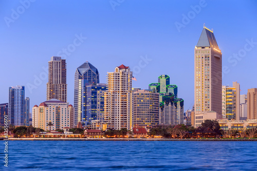 San Diego skyline at sunset