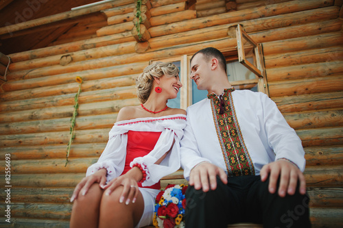 Fototapeta Naklejka Na Ścianę i Meble -  Wedding beautiful couple in traditional dress