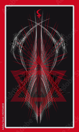 Tarot cards - back design, the demon Lilith
