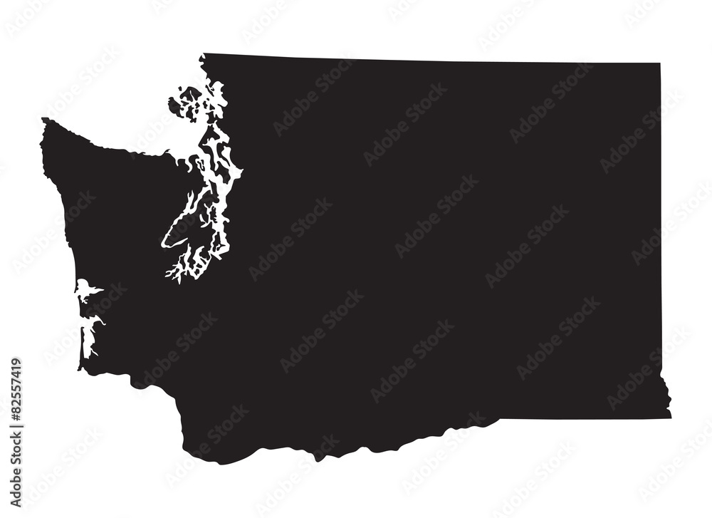 Fototapeta premium black map of Washington
