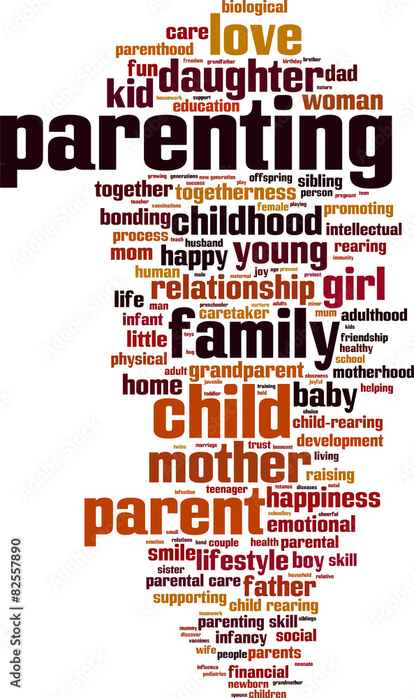 Parenting word cloud concept. Vector illustration