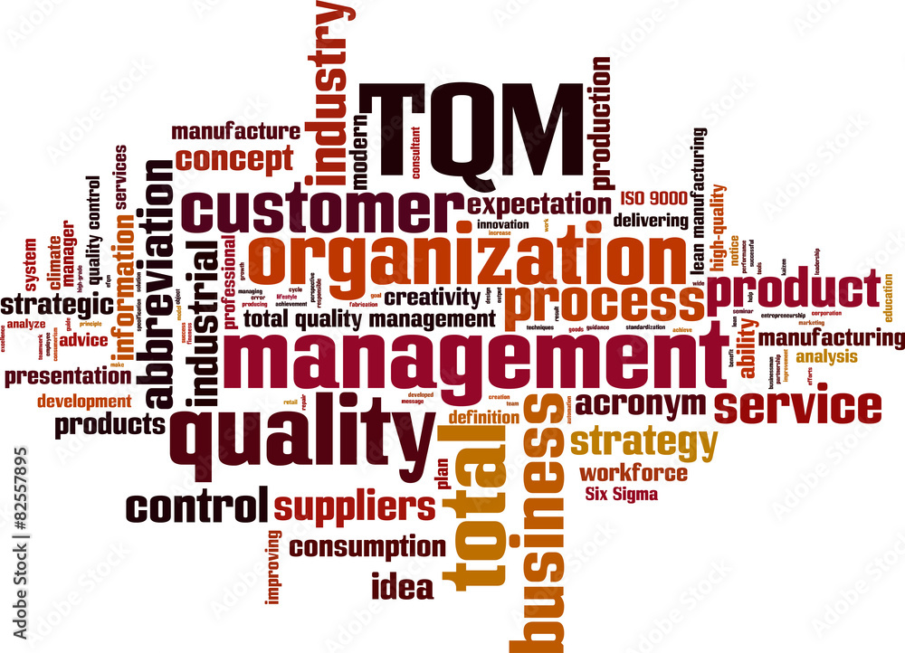 TQM word cloud concept. Vector illustration TQM word cloud concept. Vector illustration