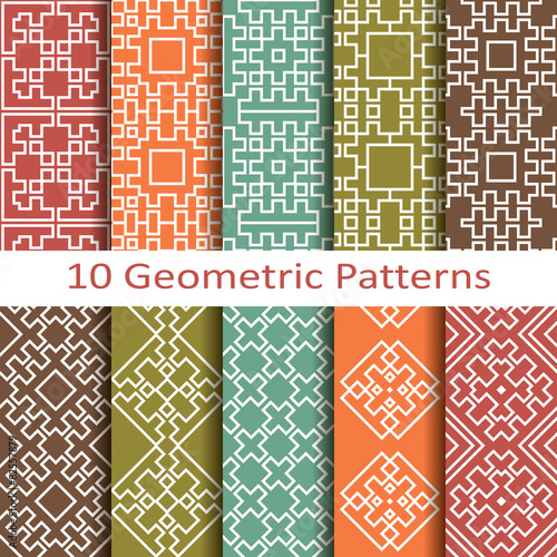 set of ten geometric patterns