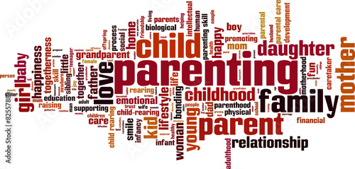 Parenting word cloud concept. Vector illustration