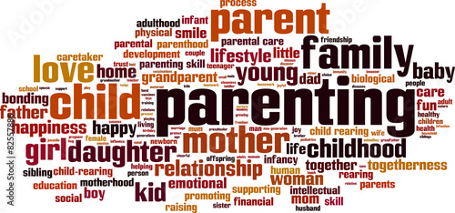 Parenting word cloud concept. Vector illustration