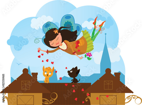 Cute Love Fairy cartoon vector photo