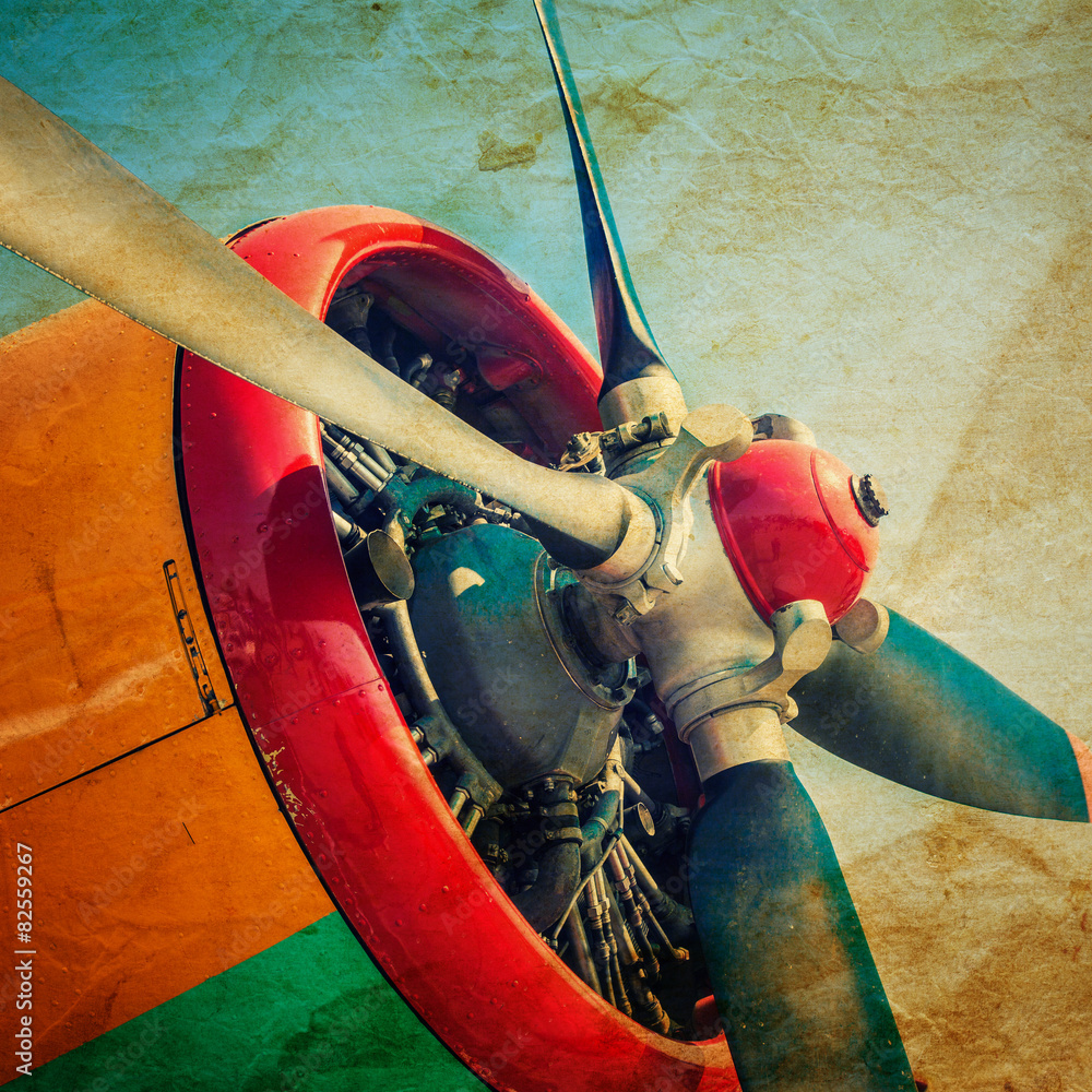 Fototapeta premium Engine of an old airplane