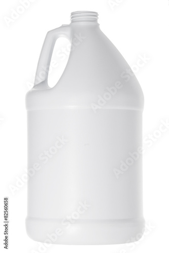 White plastic gallon jug isolated