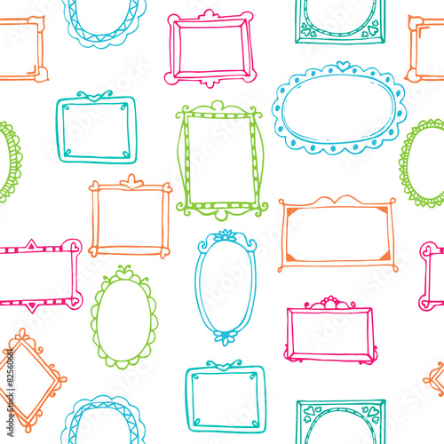 Seamless pattern with colorful frames