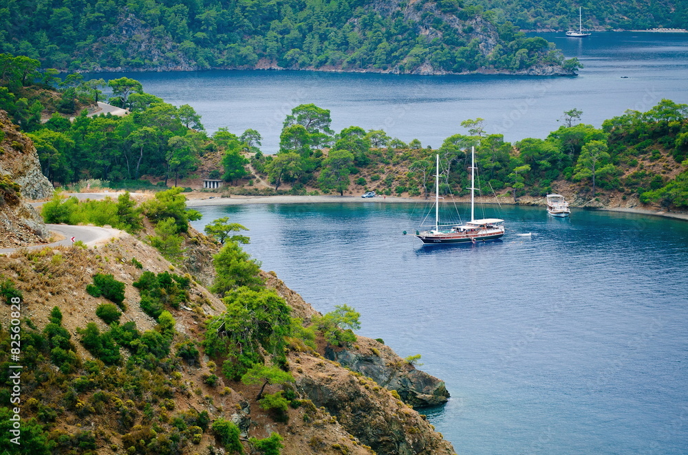 Obraz premium Island in the ocean. Bay Sea coastline