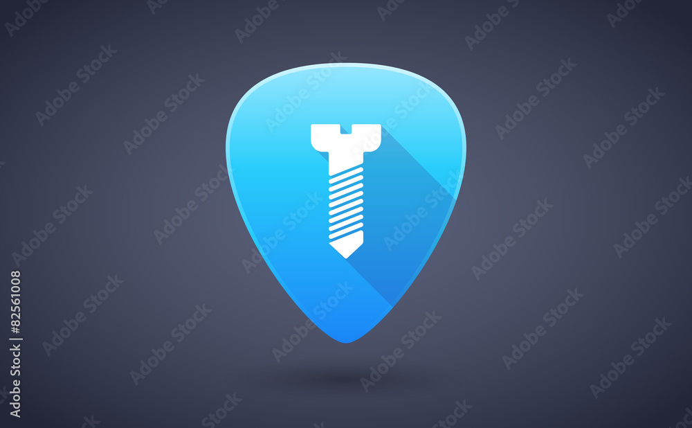 Blue guitar pick icon with a screw Blue guitar pick icon with a screw