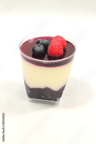  dessert glass cup with fruits and chocolate mousse