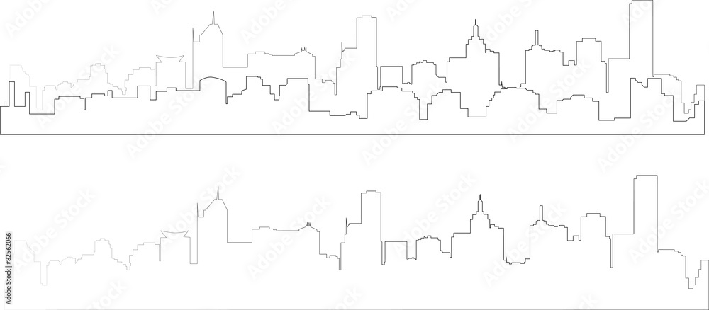 silhouette of city in transparent interpretation part 6