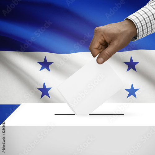 Ballot box with national flag - Honduras