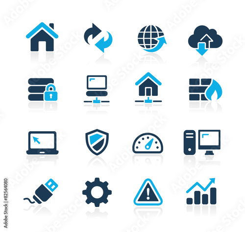 Icons for web development in Hosting and Networks Azure Series