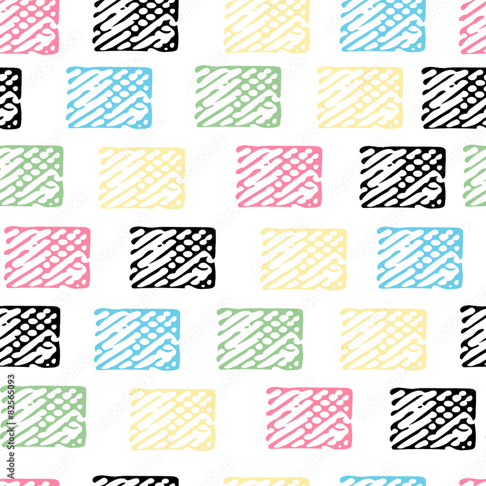 Seamless pattern with abstract cubes