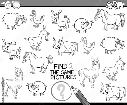 find same pictures game cartoon
