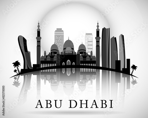 Modern Abu Dhabi City Skyline Design. United Arab Emirates
