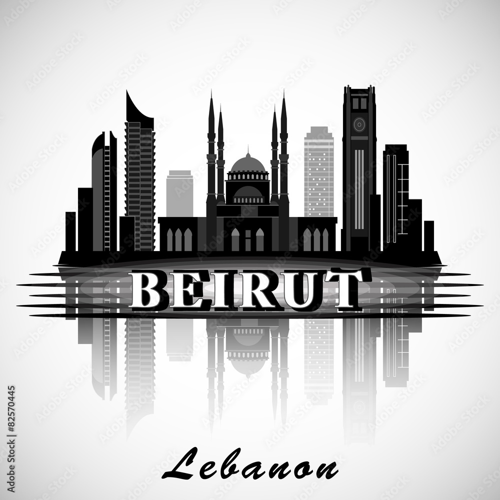 Fototapeta premium Modern Beirut City Skyline Design. Lebanon