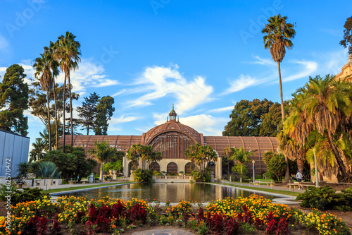 Balboa park Botanical building and pond San Diego, California