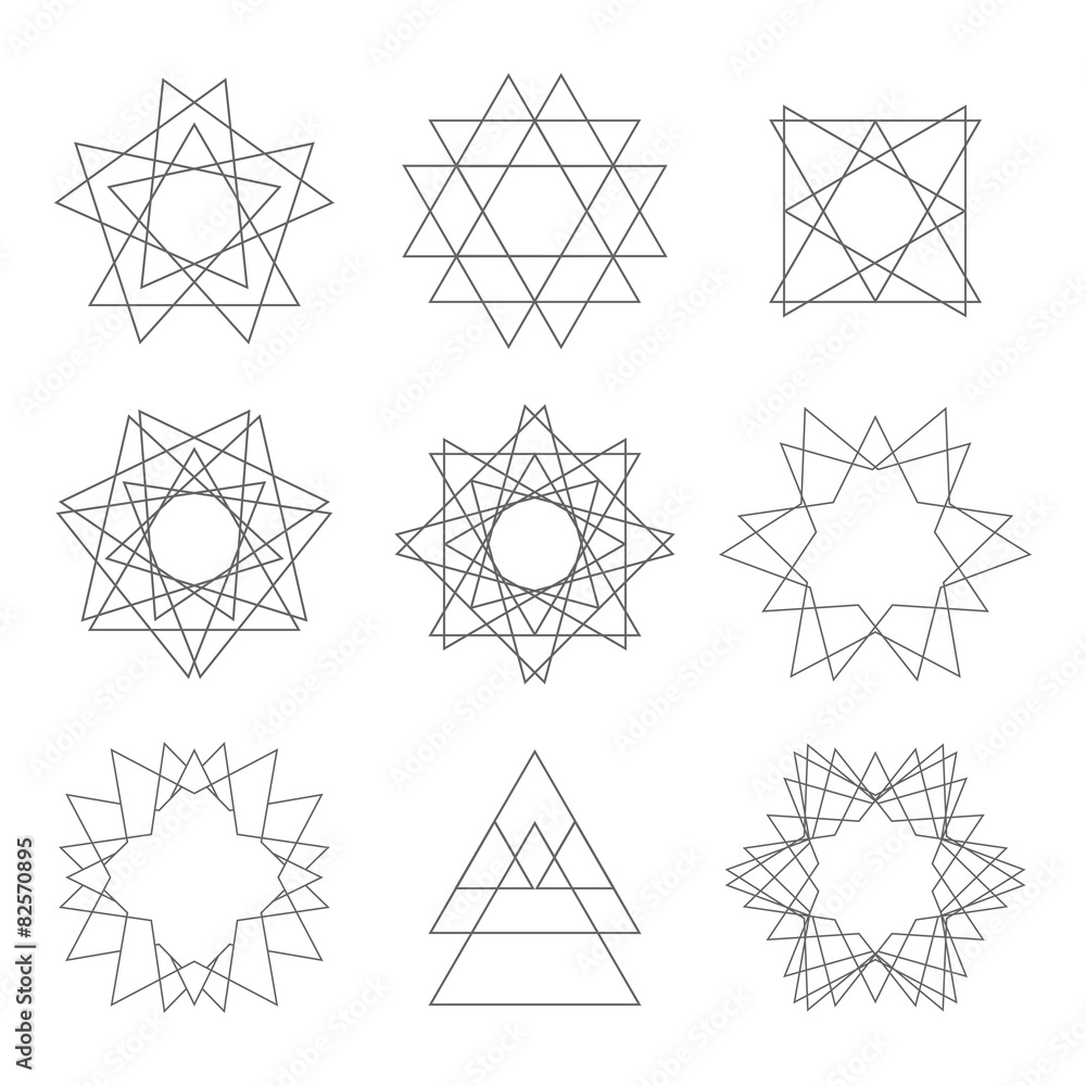 Fototapeta premium Vector set of design elements. Abstract decorative elements for