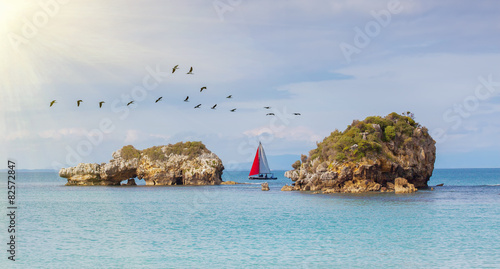 Sailboat in peacefull settings of Walkerville South Beach photo