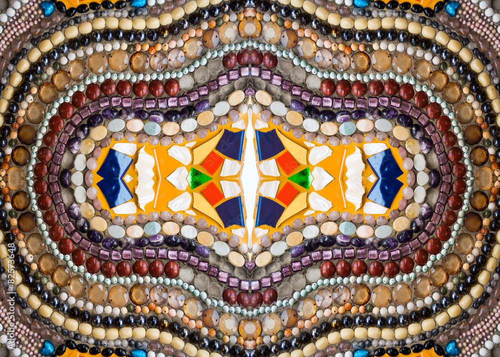 Tile of colorful Rock and bead background