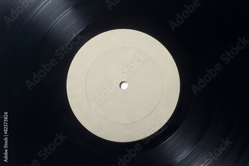 Foto Closeup of Vinyl Long Play Record with Label