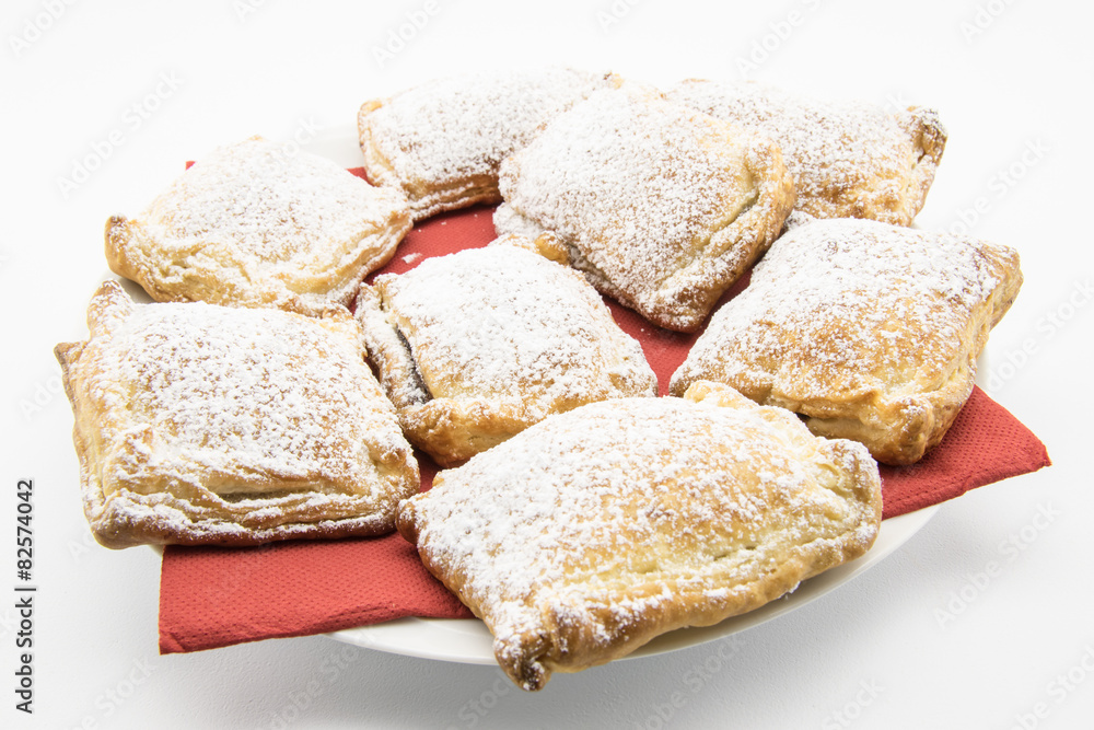 biscuits of puff pastry stuffed with chocolate biscuits of puff pastry stuffed with chocolate