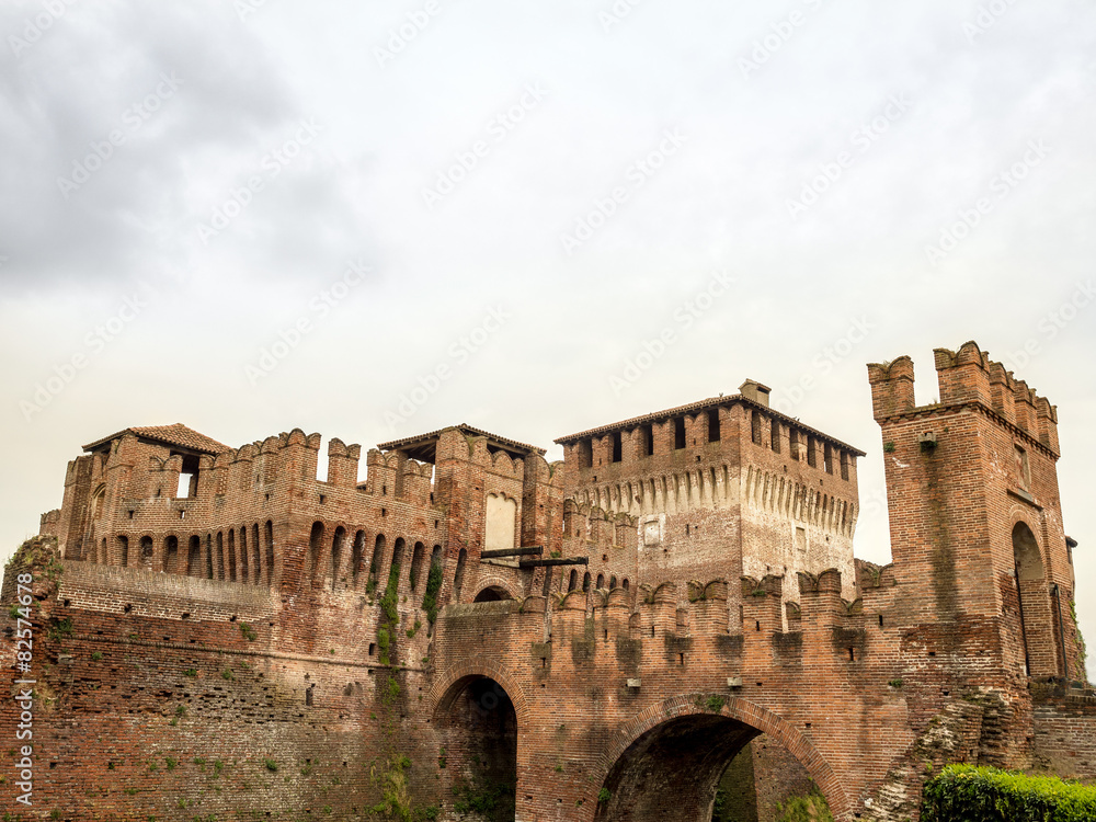 Soncino medieval castle view in Italy