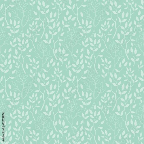 Vector green trees texture seamless pattern background