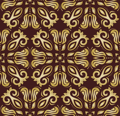 Rideaux Noir et or patrons Damask Seamless  Pattern  © Fine Art Studio