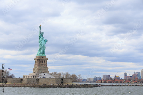 Landscape view of The Statue of Liberty