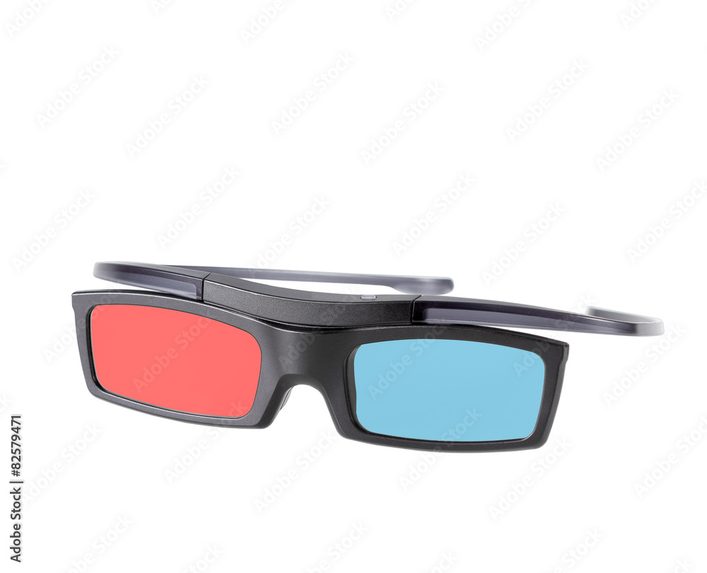 electronic three-D eyeglasses for LCD TV isolated on white backg electronic three-D eyeglasses for LCD TV isolated on white backg