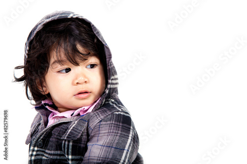 handsome little boy isolated on white.