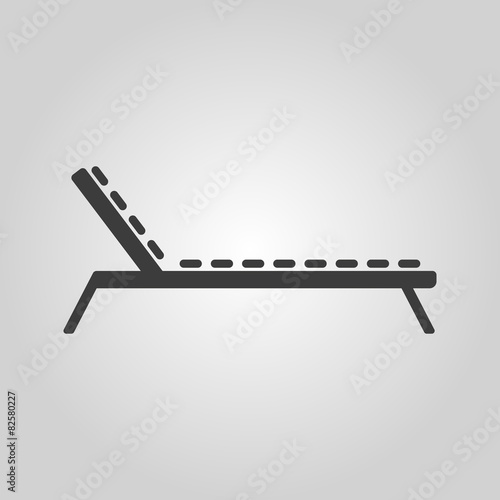 The lounger icon. Sunbed symbol. Flat
