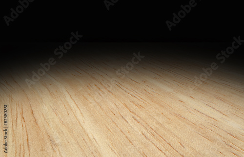 Perspective light wooden floor fade to black background, Templat