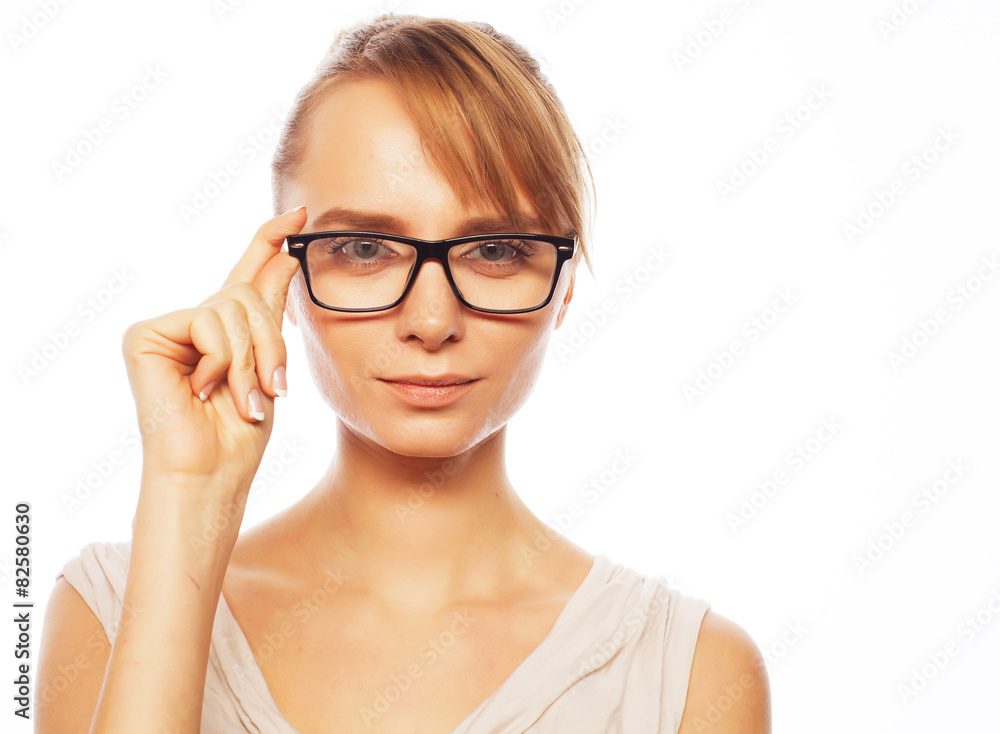young business woman in glasses